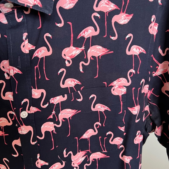 Men’s Flamingo short sleeve button up shirt SIZE LARGE - Picture 3 of 3